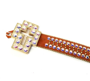 b.b. Simon 'Gold Cross' Crystal Belt - Dudes Boutique