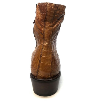 Calzoleria Toscana Cognac Hornback Alligator Ankle Boots - Dudes Boutique