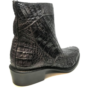 Calzoleria Toscana Black Full Hornback Alligator Ankle Boots - Dudes Boutique
