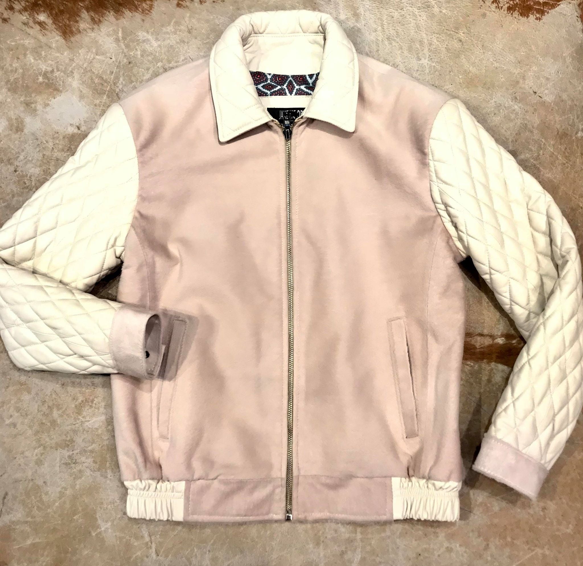 Kashani Cream Quilted Full Pony Bomber Jacket - Dudes Boutique
