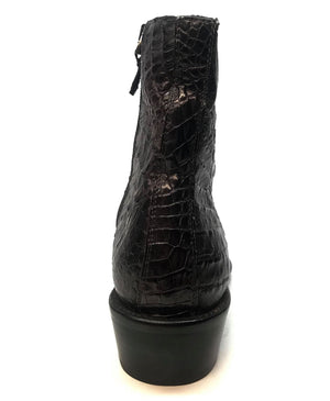 Calzoleria Toscana Black Full Hornback Alligator Ankle Boots - Dudes Boutique