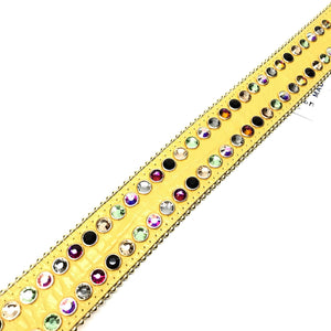 b.b. Simon Yellow Multicolor Fully Loaded Crystal Belt - Dudes Boutique