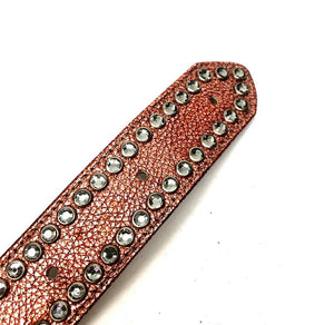 b.b. Simon 'Cross Orange Chrome' Double Row Crystal Belt - Dudes Boutique