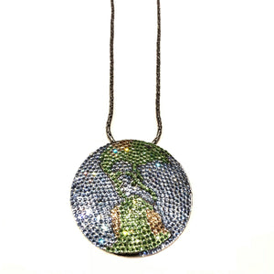 b.b. Simon Globe Fully Loaded Swarovski Crystal Necklace - Dudes Boutique