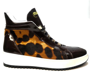 Mauri 6139 Pony Patent Crocodile Hightop Sneakers - Dudes Boutique