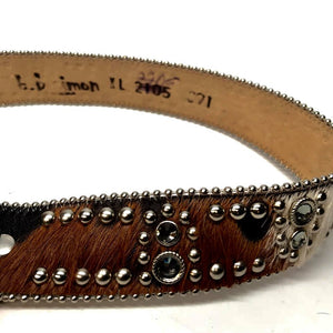 b.b. Simon 'Brown Butter Studded' Pony Crystal Belt - Dudes Boutique