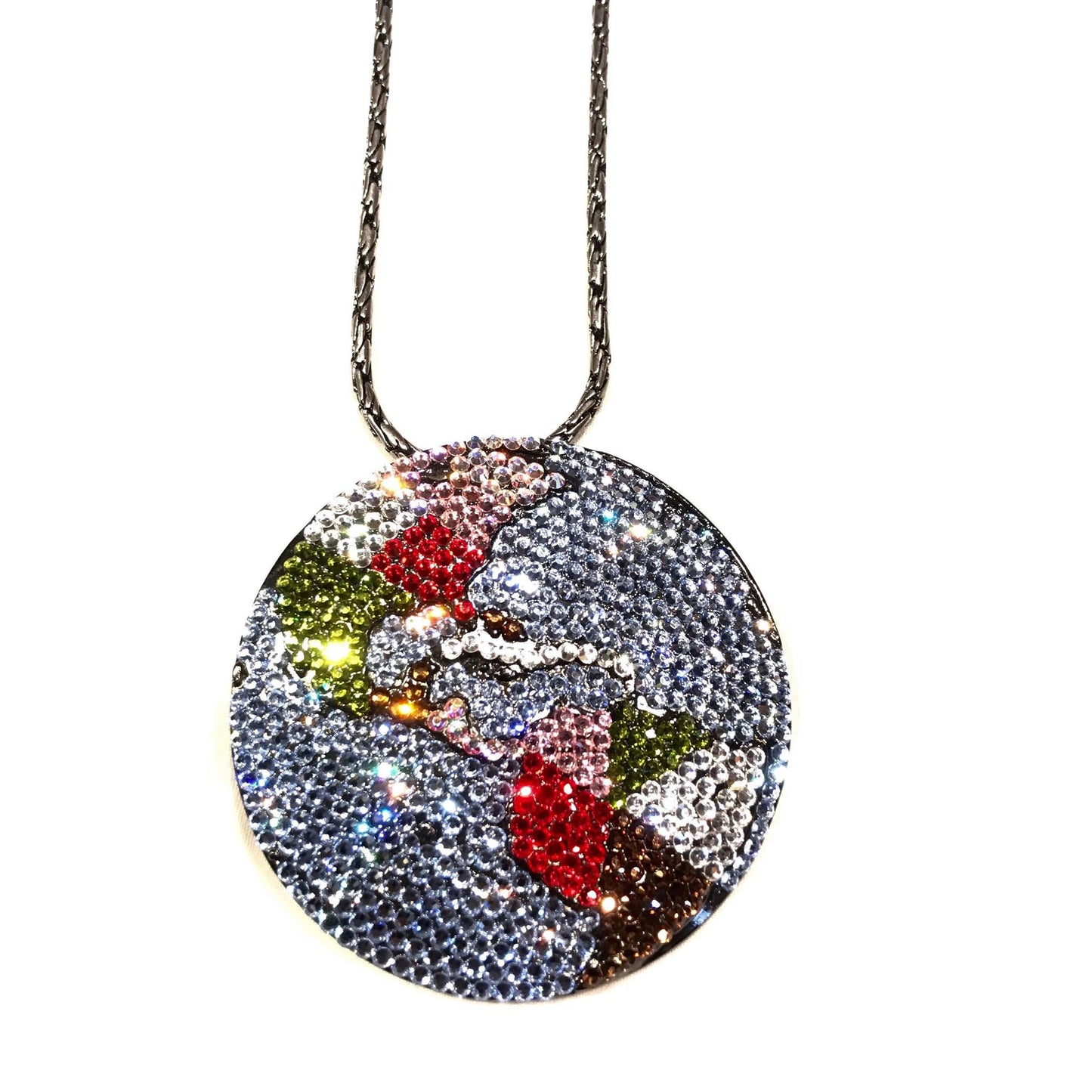 b.b. Simon Globe Fully Loaded Swarovski Crystal Necklace - Dudes Boutique