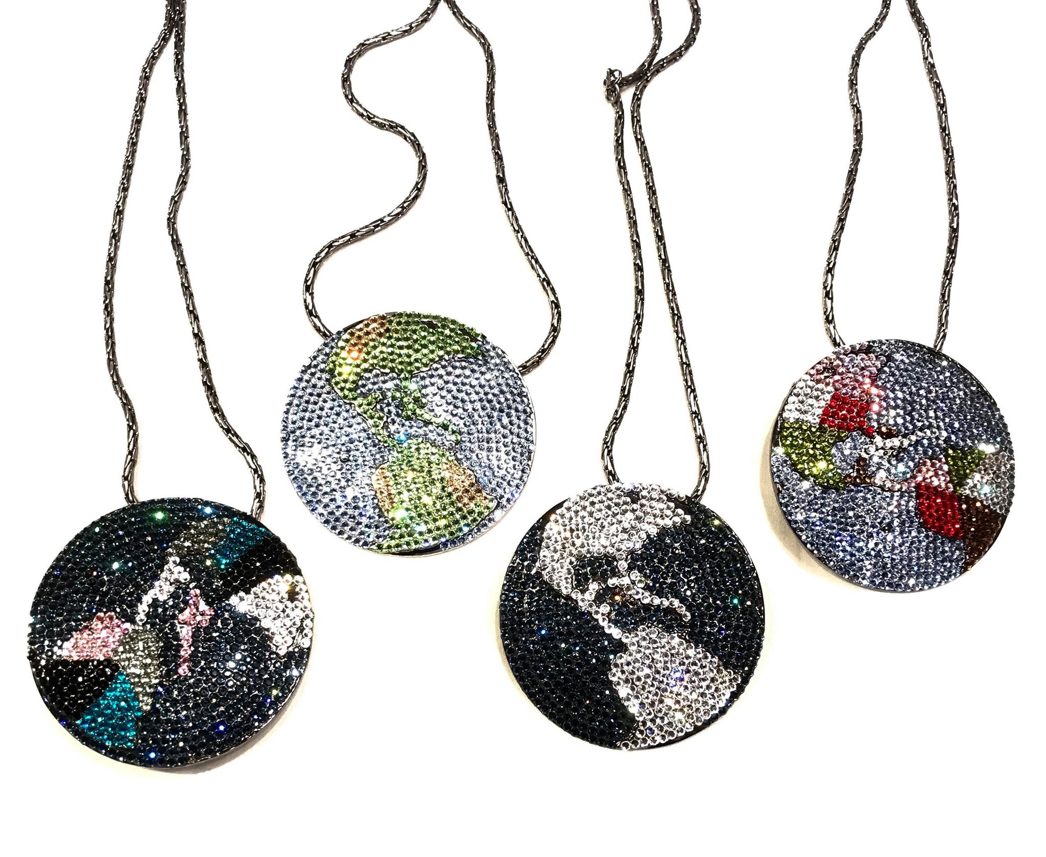 b.b. Simon Globe Fully Loaded Swarovski Crystal Necklace - Dudes Boutique