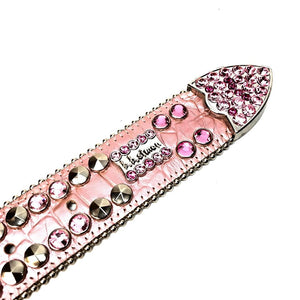 b.b. Simon 'Pink Double Studded' Crystal Belt - Dudes Boutique