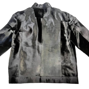 Aston Checkered Pony Hair Reversible Bomber Jacket - Dudes Boutique