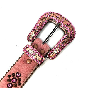 b.b. Simon 'Pink Heart' Pony Crystal Belt - Dudes Boutique