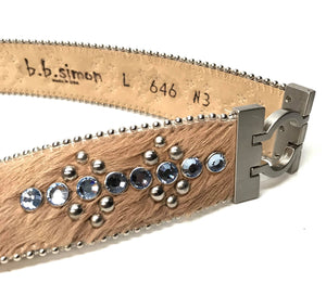b.b. Simon 'Blue Brown Link' Pony Crystal Belt - Dudes Boutique