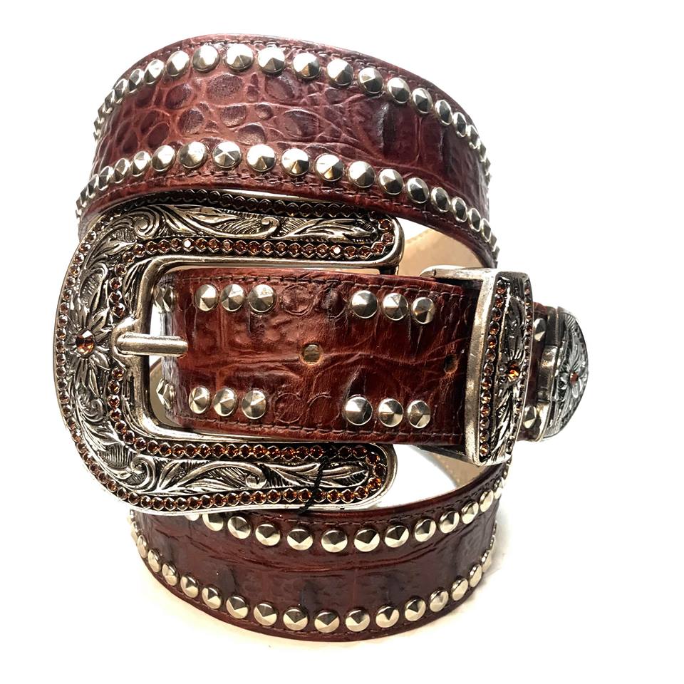 b.b. Simon 'Double Row Studded' Crystal Belt - Dudes Boutique
