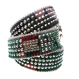 b.b. Simon 'Cross Quad Studded' Pony Crystal Belt - Dudes Boutique
