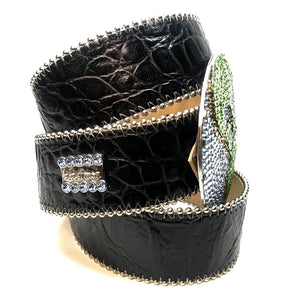 b.b. Simon 'Black Globe' Crystal Belt - Dudes Boutique