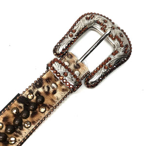 b.b. Simon 'Double Row Tiger' Pony Crystal Belt - Dudes Boutique
