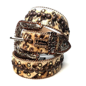 b.b. Simon 'Double Row Tiger' Pony Crystal Belt - Dudes Boutique