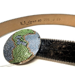 b.b. Simon 'Black Globe' Crystal Belt - Dudes Boutique