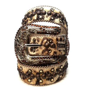 b.b. Simon 'Double Row Tiger' Pony Crystal Belt - Dudes Boutique
