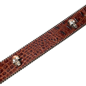 b.b. Simon 'Skull Chocolate Croco' Crystal Belt - Dudes Boutique