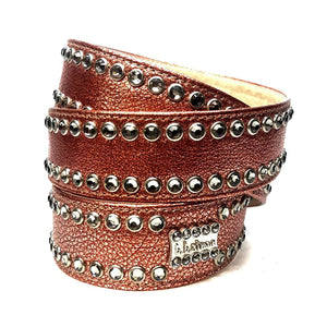 b.b. Simon 'Cross Orange Chrome' Double Row Crystal Belt - Dudes Boutique