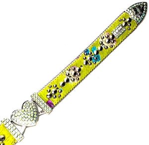 b.b. Simon 'Green Heart' Pony Crystal Belt - Dudes Boutique