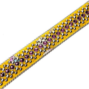 b.b. Simon 'Sunset Yellow' Pony Crystal Belt - Dudes Boutique
