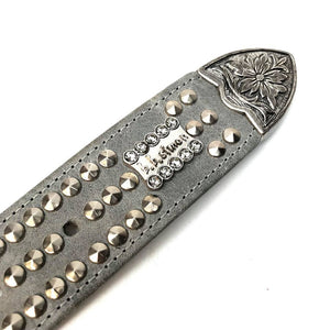 b.b. Simon 'Silver Triple Studded' Spinner Belt - Dudes Boutique
