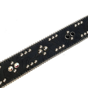 b.b. Simon 'Multicolor Lotus' Embossed Crystal Belt - Dudes Boutique
