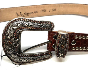 b.b. Simon 'Double Row Studded' Crystal Belt - Dudes Boutique