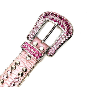 b.b. Simon 'Pink Double Studded' Crystal Belt - Dudes Boutique