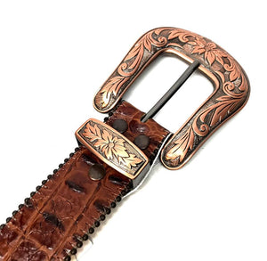 b.b. Simon 'Skull Chocolate Croco' Crystal Belt - Dudes Boutique