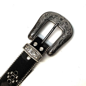 b.b. Simon 'Black Fleur-de-lis' Crystal Belt - Dudes Boutique