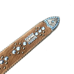 b.b. Simon 'Blue Brown Link' Pony Crystal Belt - Dudes Boutique