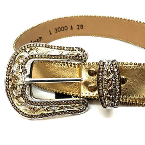 b.b. Simon 'Metallic Gold' Crystal Belt - Dudes Boutique