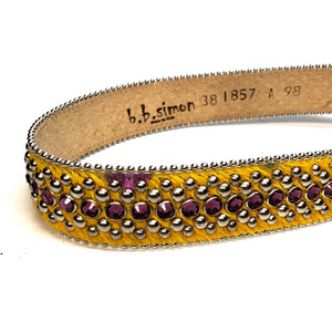 b.b. Simon 'Sunset Yellow' Pony Crystal Belt - Dudes Boutique