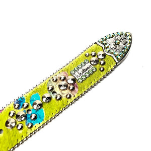 b.b. Simon 'Green Heart' Pony Crystal Belt - Dudes Boutique