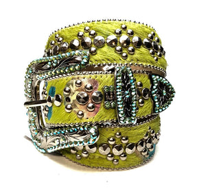 b.b. Simon 'Green Heart' Pony Crystal Belt - Dudes Boutique