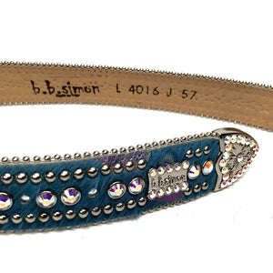 b.b. Simon 'Ocean Blue' Pony Crystal Belt - Dudes Boutique