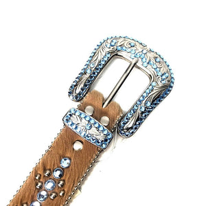 b.b. Simon 'Blue Brown Link' Pony Crystal Belt - Dudes Boutique