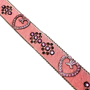 b.b. Simon 'Pink Heart' Pony Crystal Belt - Dudes Boutique