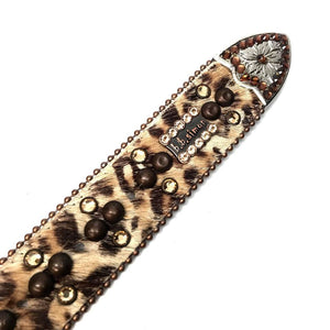 b.b. Simon 'Double Row Tiger' Pony Crystal Belt - Dudes Boutique