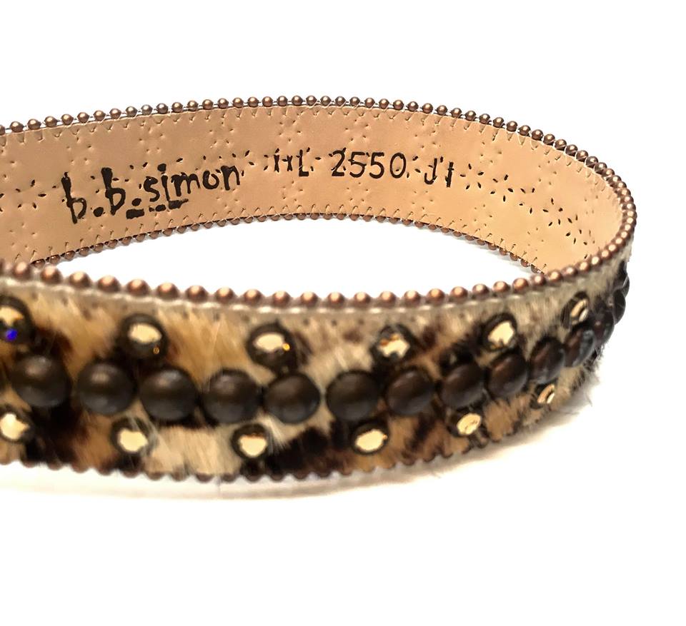 b.b. Simon 'Double Row Tiger' Pony Crystal Belt - Dudes Boutique