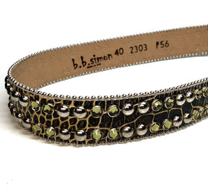 b.b. Simon 'Double Lime' Crystal Belt - Dudes Boutique