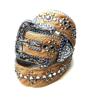 b.b. Simon 'Blue Brown Link' Pony Crystal Belt - Dudes Boutique