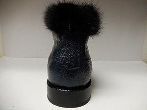 Mauri Mink/Ostrich Leg/Crocodile Lace Up Ankle Boots 4409 - Dudes Boutique