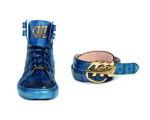 Mauri - 6129 All-Over Baby Crocodile High-top Sneakers - Dudes Boutique