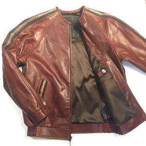 G-Gator Cowhide/Stingray Chinese Collar Bomber Jacket - Dudes Boutique