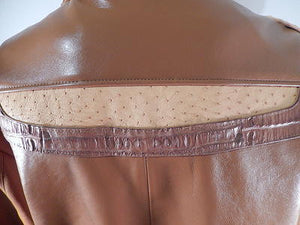 G Gator - Cognac Crocodile & Ostrich Skin Jacket - Dudes Boutique