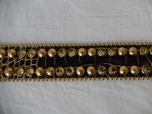 b.b. Simon Studded Golden Crystal Belt - Dudes Boutique